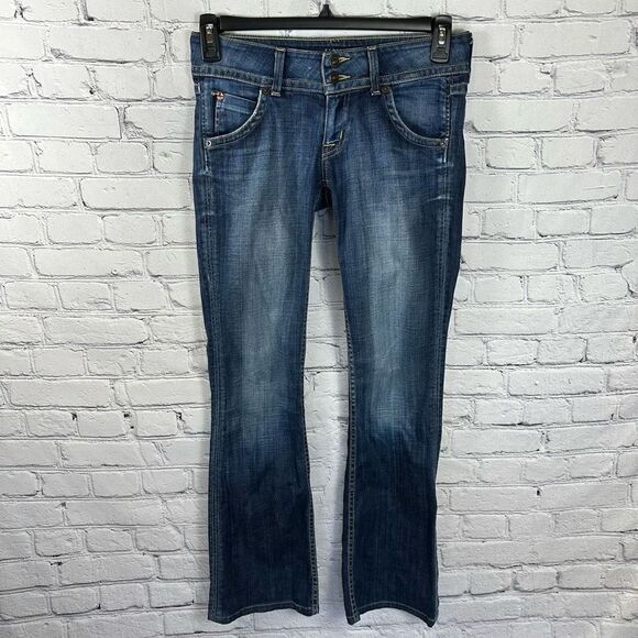 Hudson Women’s Denim Jeans Low Rise Flap Back Pockets Bootcut Color-Elm 26 - Picture 1 of 12